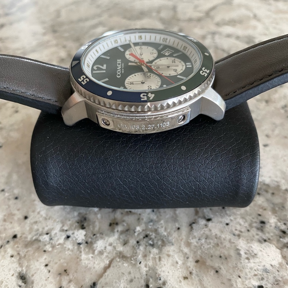 NWOT men’s (or women’s) Coach “Bleecker” Green Dial chronograph watch - Picture 8 of 13